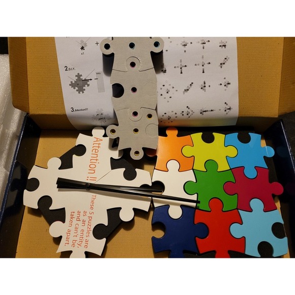 NOS! KARLSSON Puzzle Wall Clock 2010 Multicolor Modern Art Eclectic Design - Picture 6 of 6